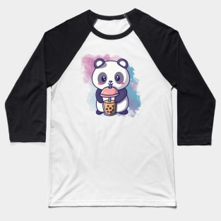 Cute Panda Drink Boba Tea - Adorable Pandas Baseball T-Shirt